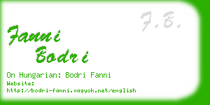 fanni bodri business card